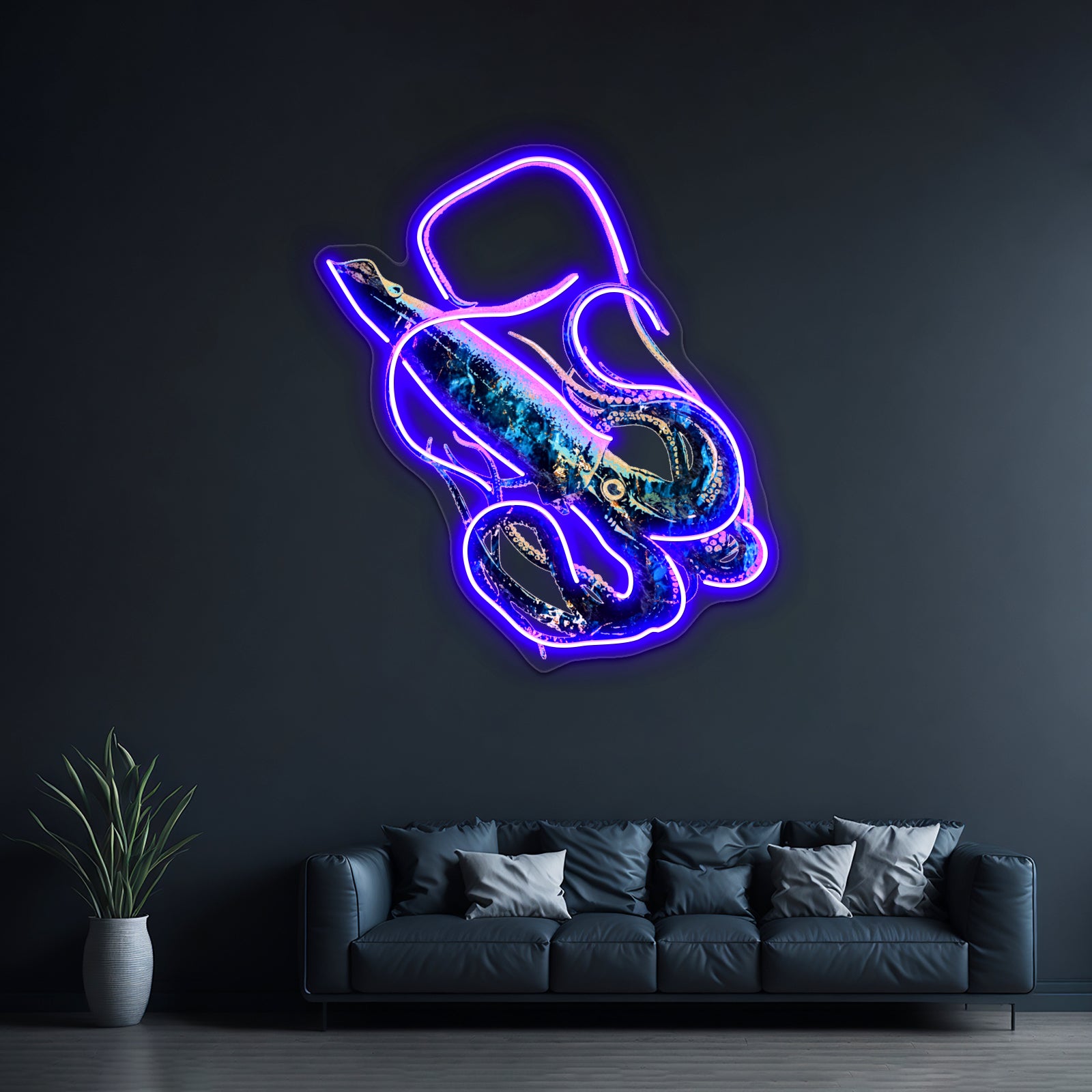 Squid Mysterious Deep Sea Creature Wall Artwork Neon Signs | Shineneon
