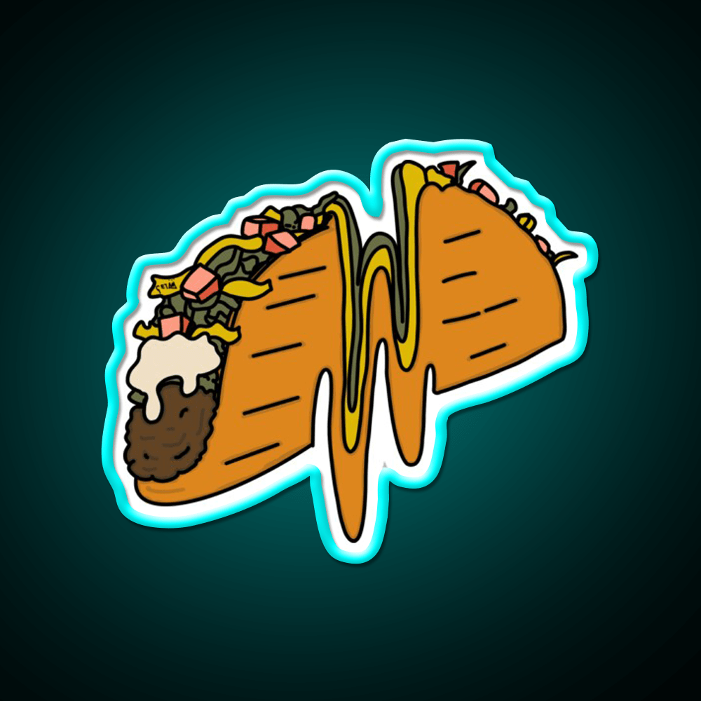 Squiggle Taco Led Neon Sign Mexican Food Sign Rgb Color - Shineneon