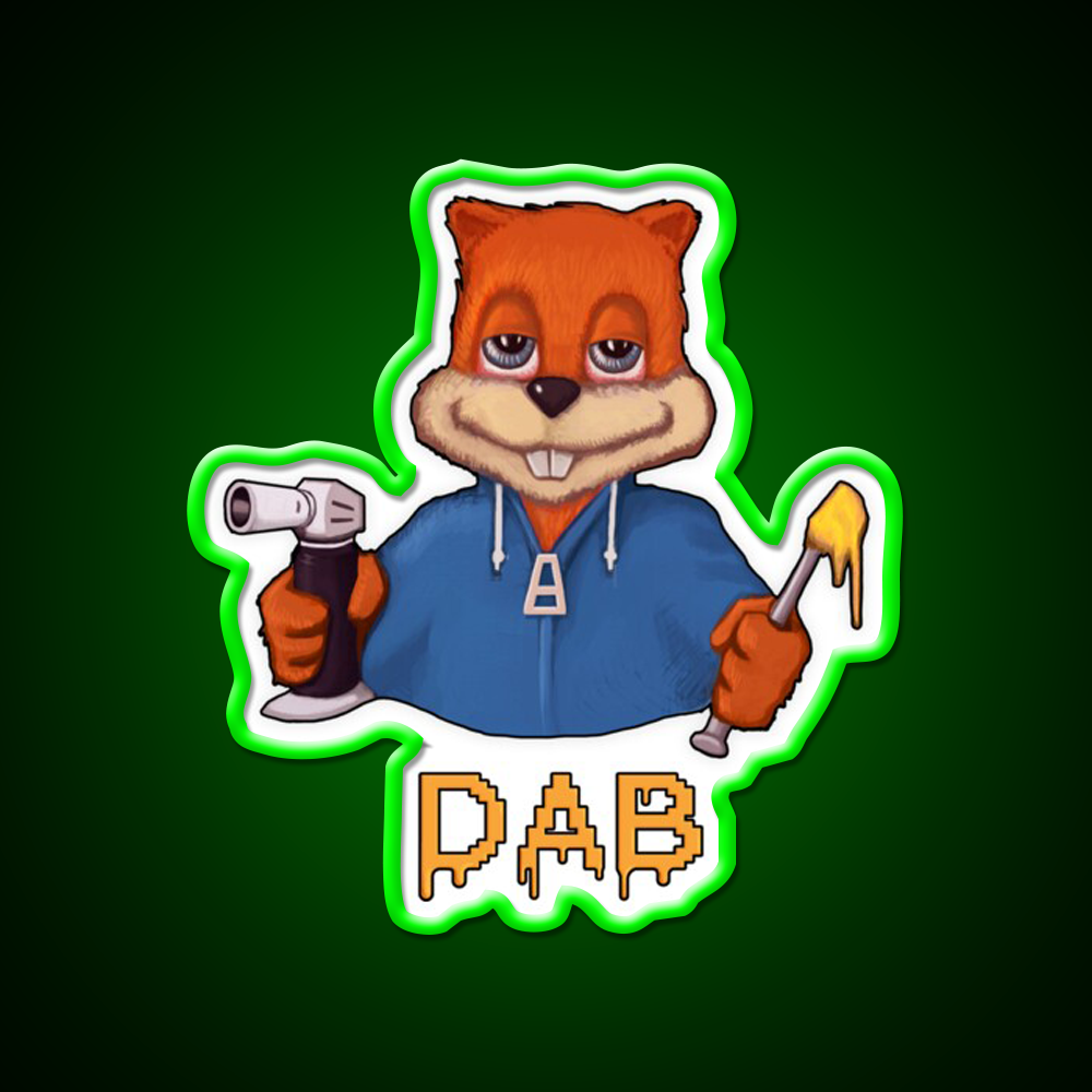 Squirrel Dab Hemp Inspired Green Leaf Led Neon Sign Rgb Color - LED neon sign view 8