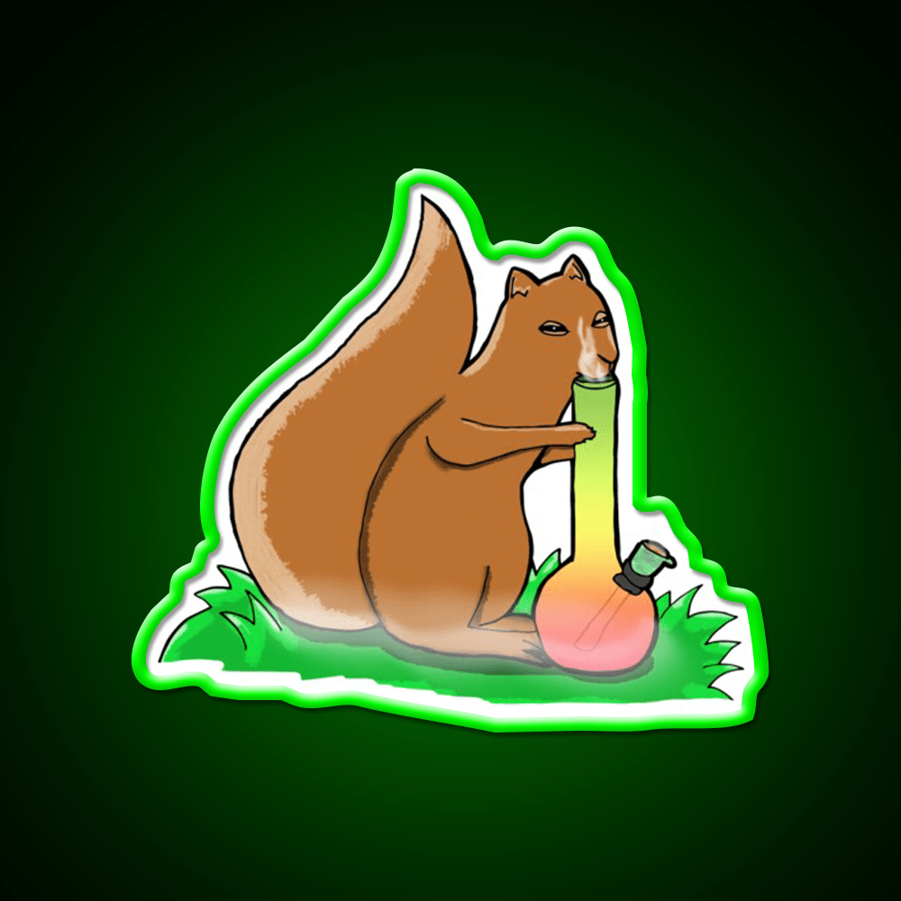 Squirrel Hemp Inspired Green Leaf Led Neon Sign Rgb Color - Shineneon