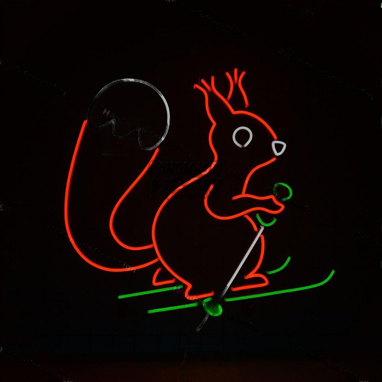 Squirrel Skiing Led Neon Sign Led Decor | Shineneon