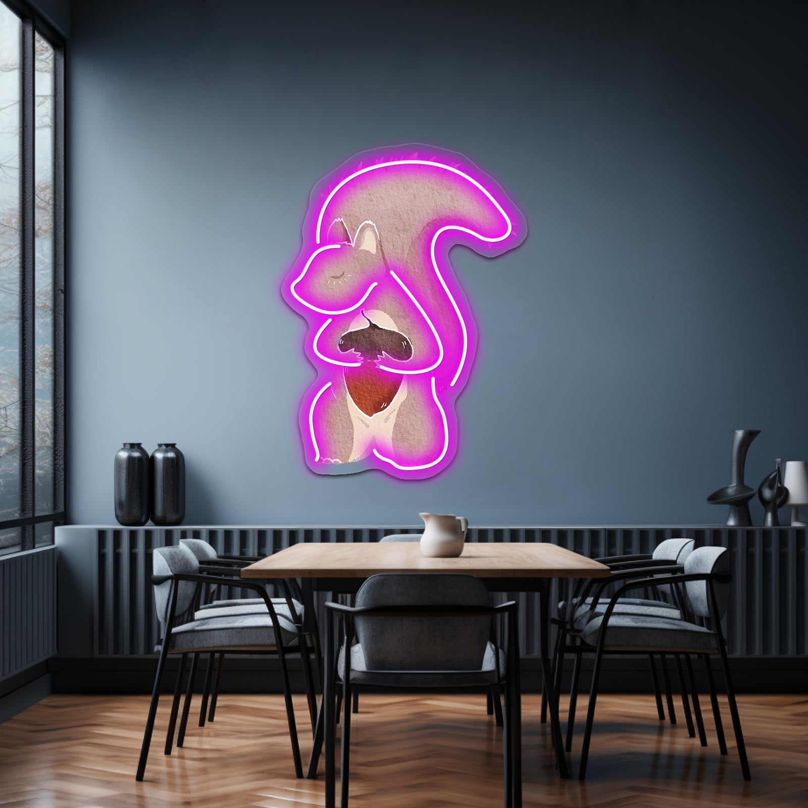Squirrel With Acorn Artwork Neon Signs | Shineneon