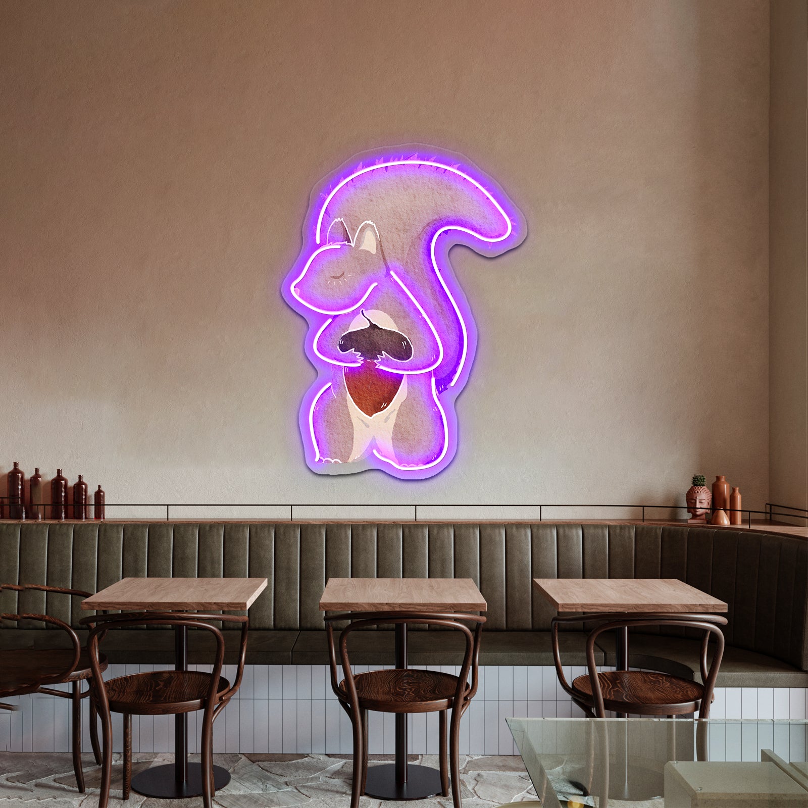 Squirrel With Acorn Artwork Neon Signs | Shineneon