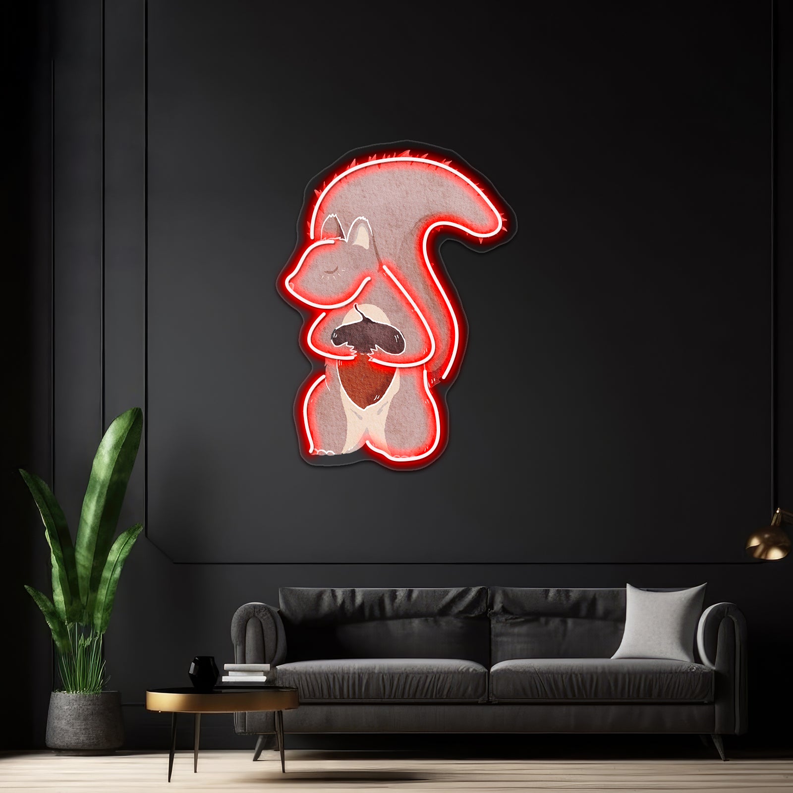 Squirrel With Acorn Artwork Neon Signs | Shineneon