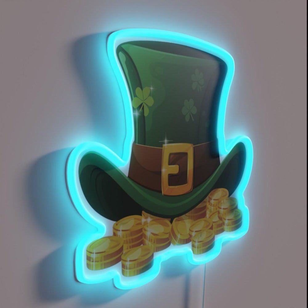 St Patricks Day Dwarf Hat With Gold Rgb Led Neon Sign - Shineneon