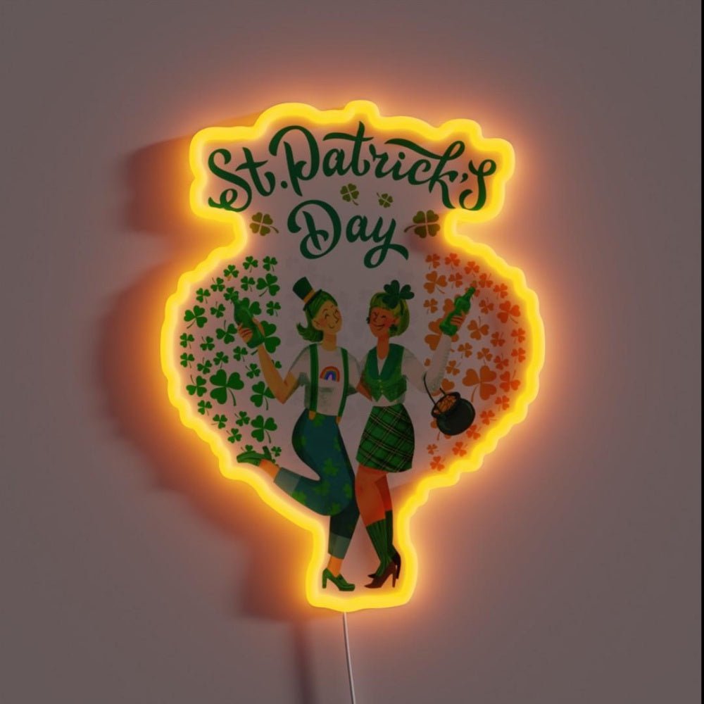 St Patricks Day Lesbian Couple Celebration Rgb Led Neon Sign - Shineneon