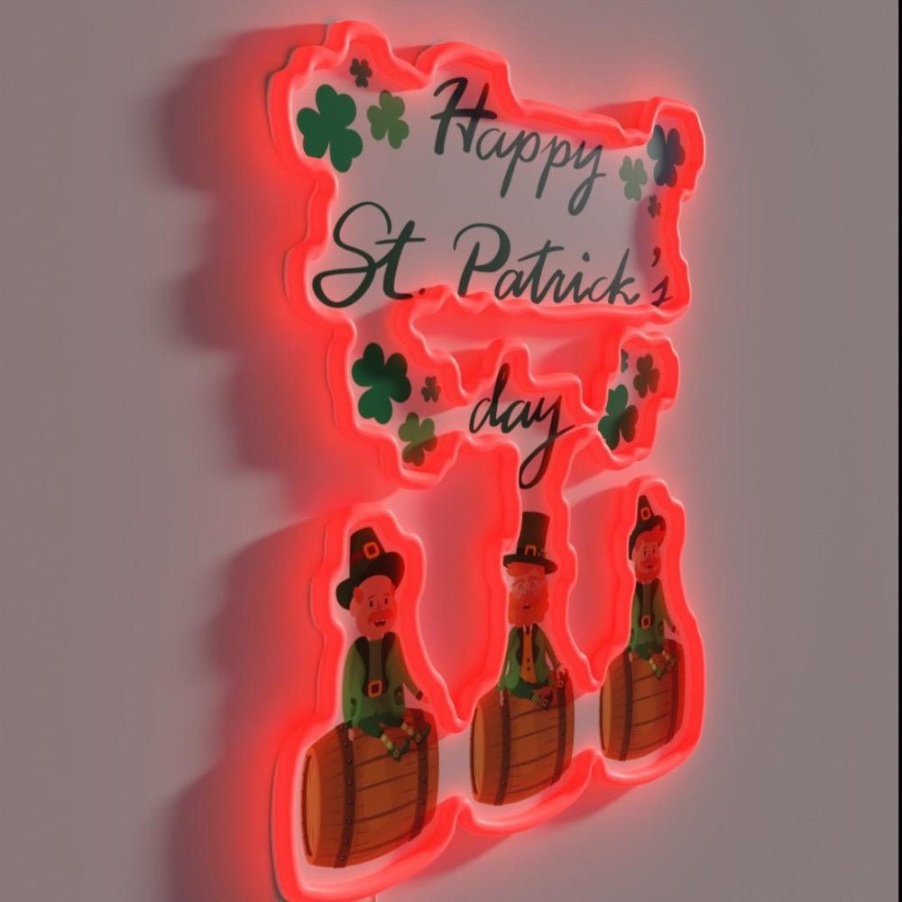 St Patricks Day Triple Irish Barrel Rider Rgb Led Neon Sign - Shineneon