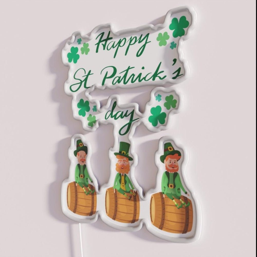St Patricks Day Triple Irish Barrel Rider Rgb Led Neon Sign - Shineneon
