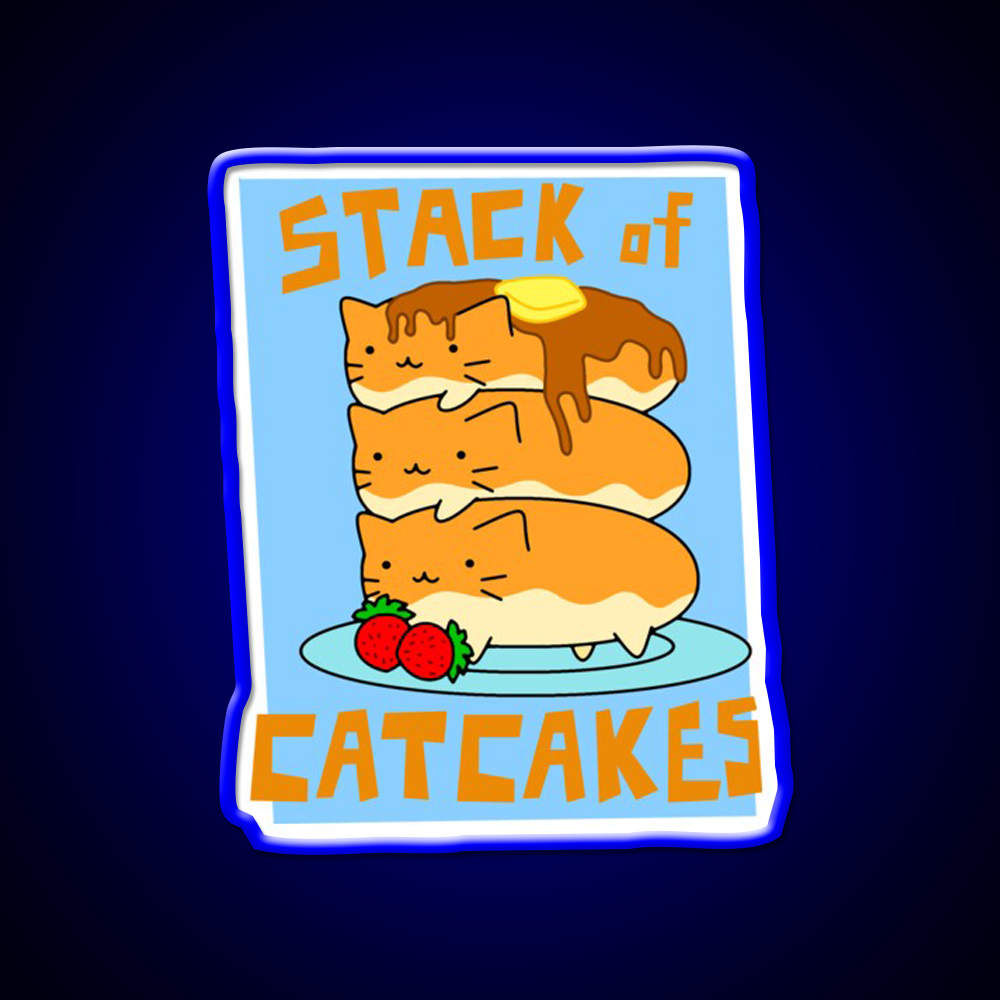 Stack Of Cat Cakes Led Neon Sign Chinese Food Rgb Color - LED neon sign view 5