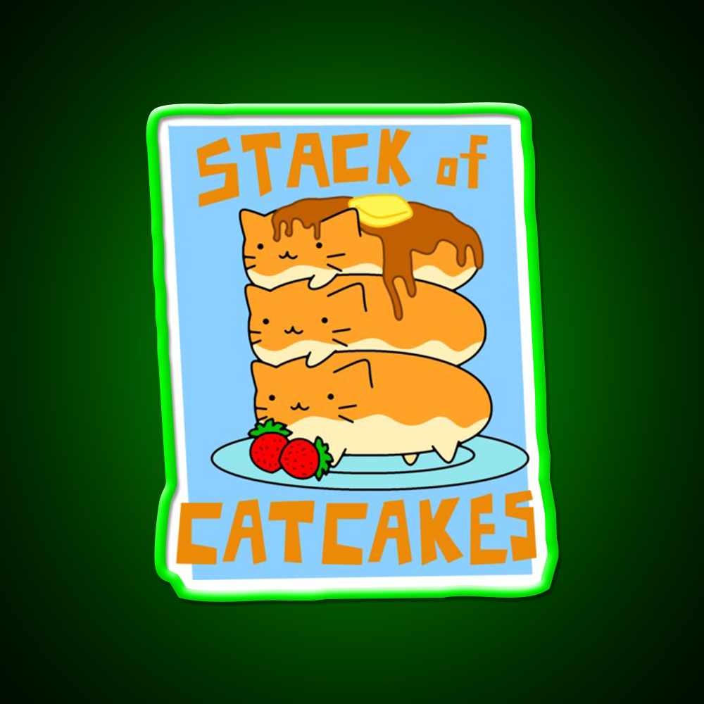 Stack Of Cat Cakes Led Neon Sign Chinese Food Rgb Color - LED neon sign view 8