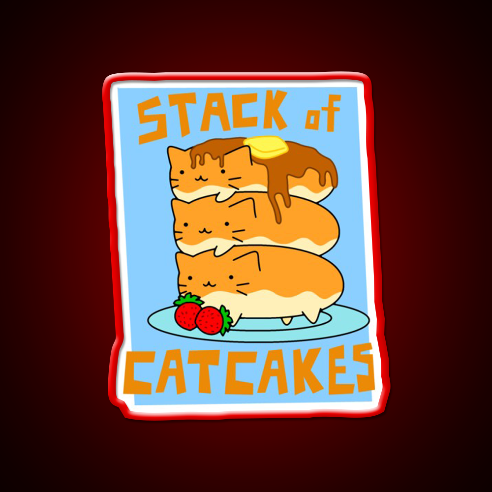 Stack Of Cat Cakes Led Neon Sign Chinese Food Rgb Color - LED neon sign view 10