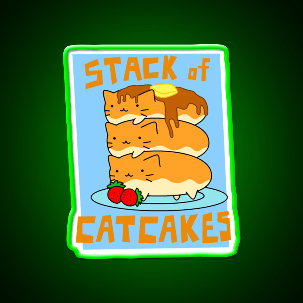 Stack Of Cat Cakes Led Neon Sign Chinese Food Rgb Color - Shineneon