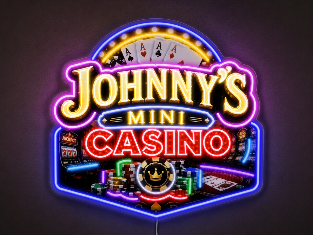 JOHNNY'S MINI CASINO Custom LED Neon Sign (LED preview)