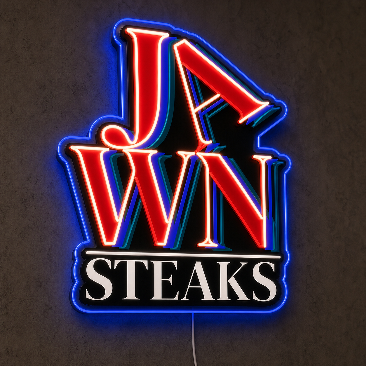 JAWN STEAKS Custom LED Neon Sign (LED preview)