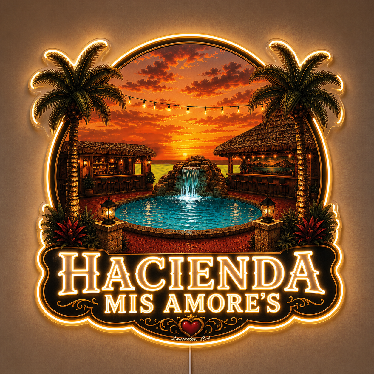 HACIENDA MIS AMORE'S Custom LED Neon Sign (LED preview)