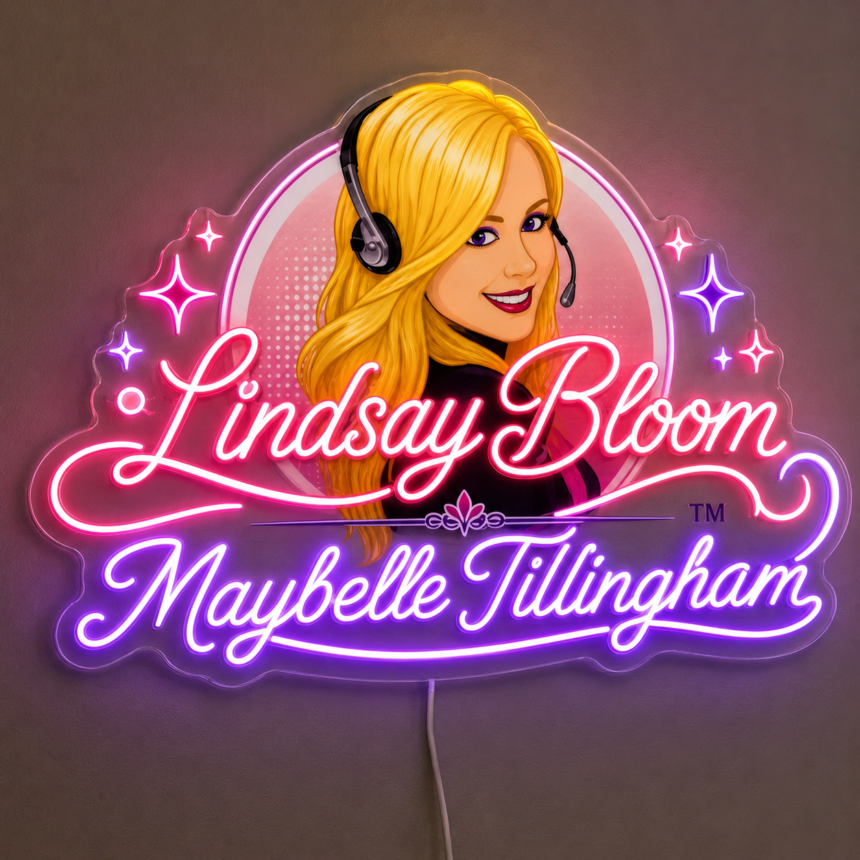 Lindsay Bloom Maybelle Tillingham Custom LED Neon Sign (LED preview)