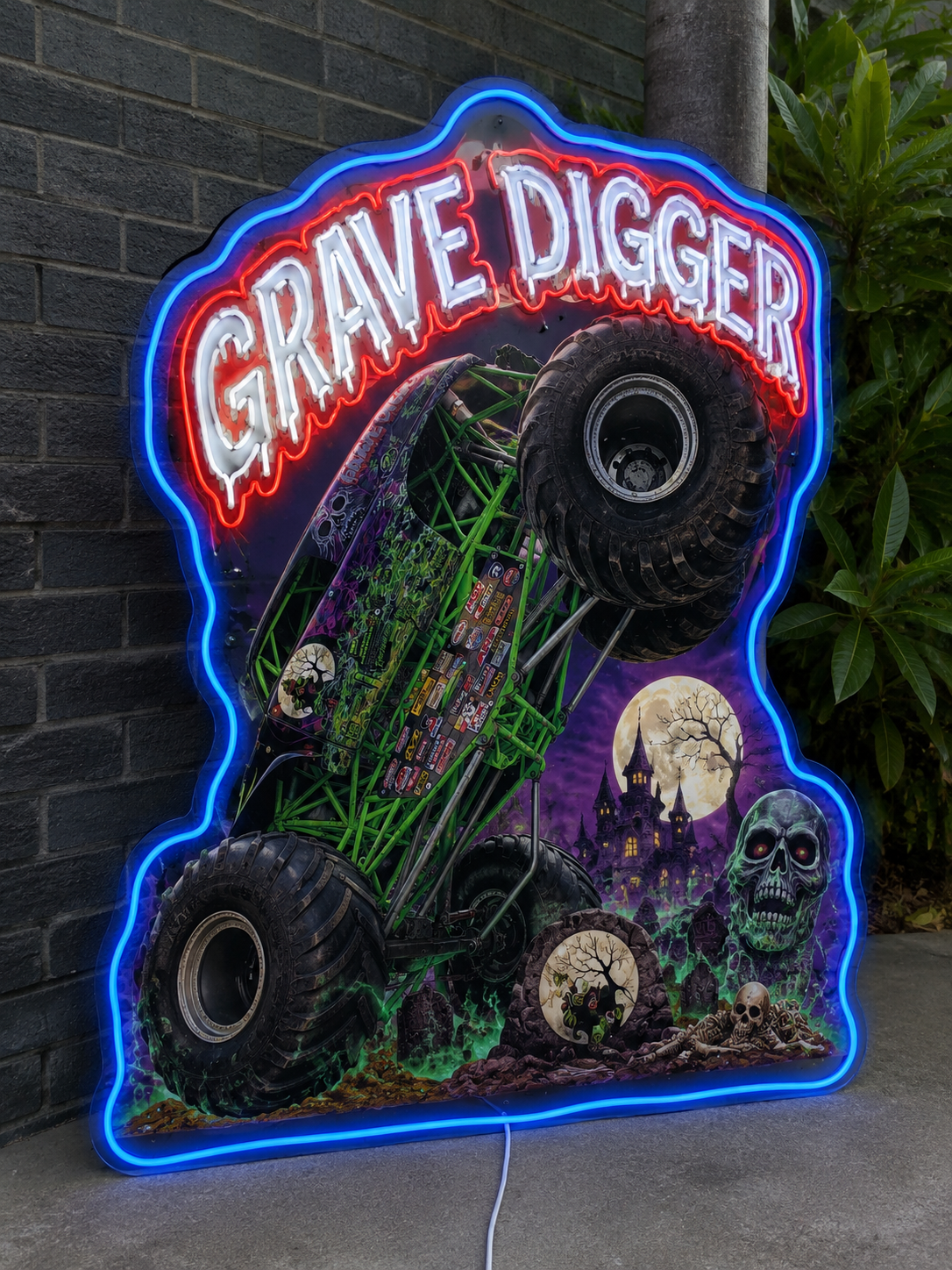 GRAVE DIGGER Custom LED Neon Sign (LED preview)