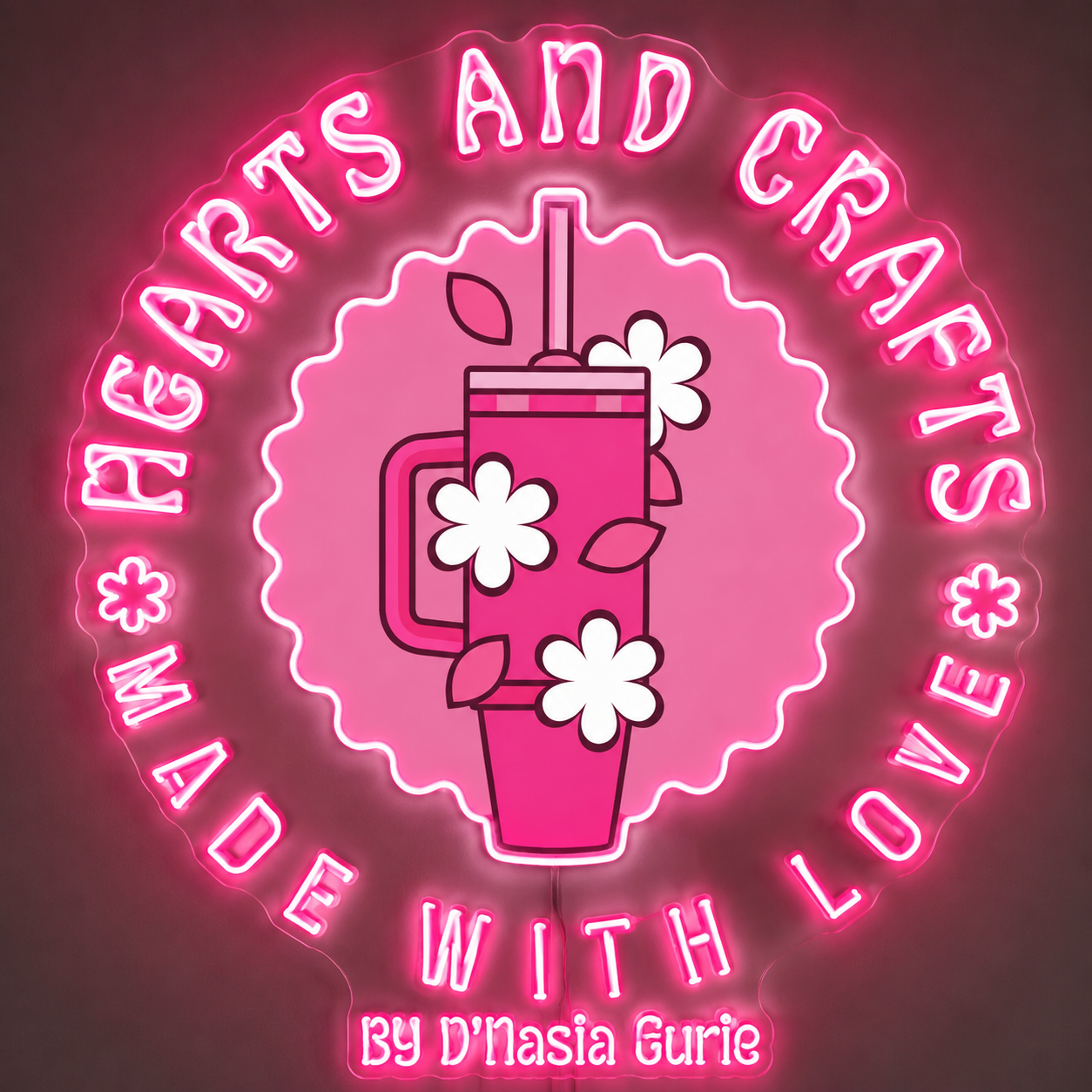 Hearts and Crafts Custom LED Neon Sign (LED preview)