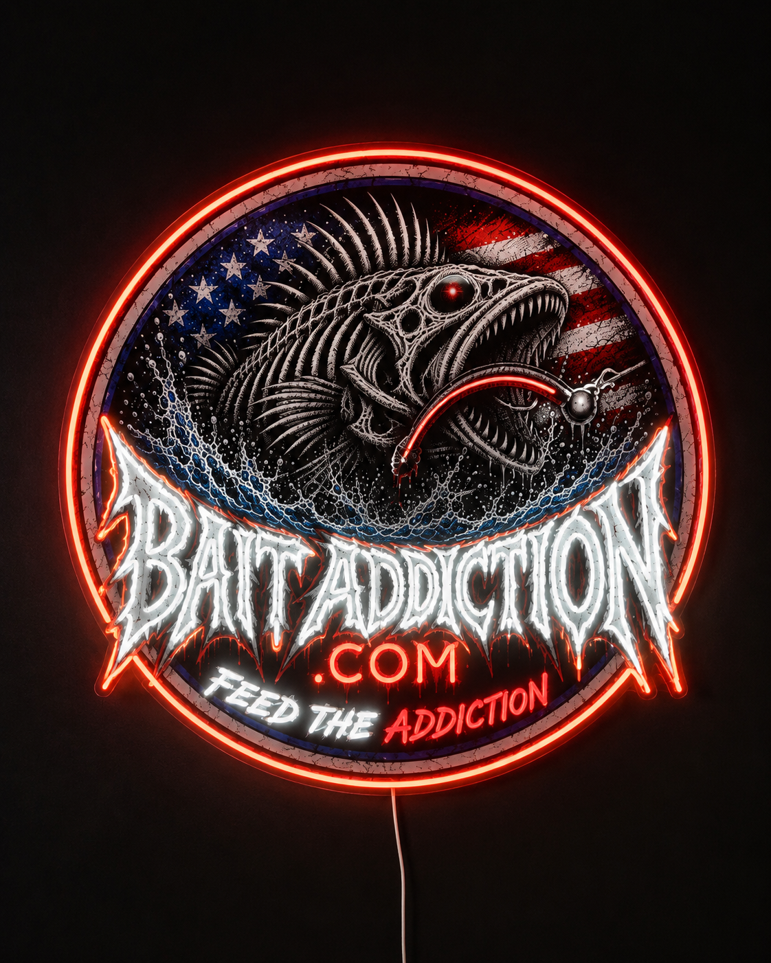BAIT ADDICTION .COM FEED THE ADDICTION Custom LED Neon Sign (LED preview)