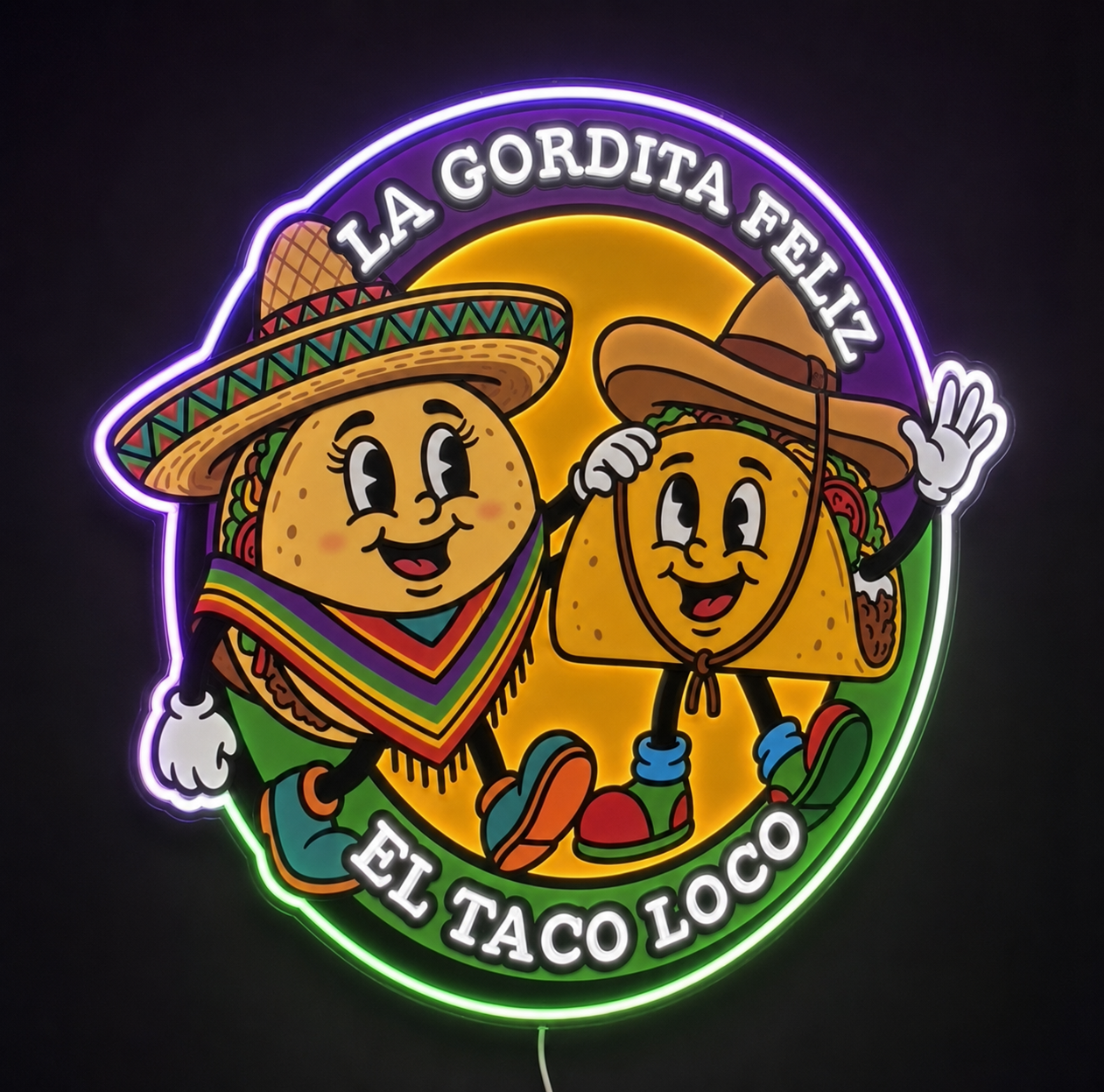 LA GORDITA FELIZ EL TACO LOCO Custom LED Neon Sign (LED preview)