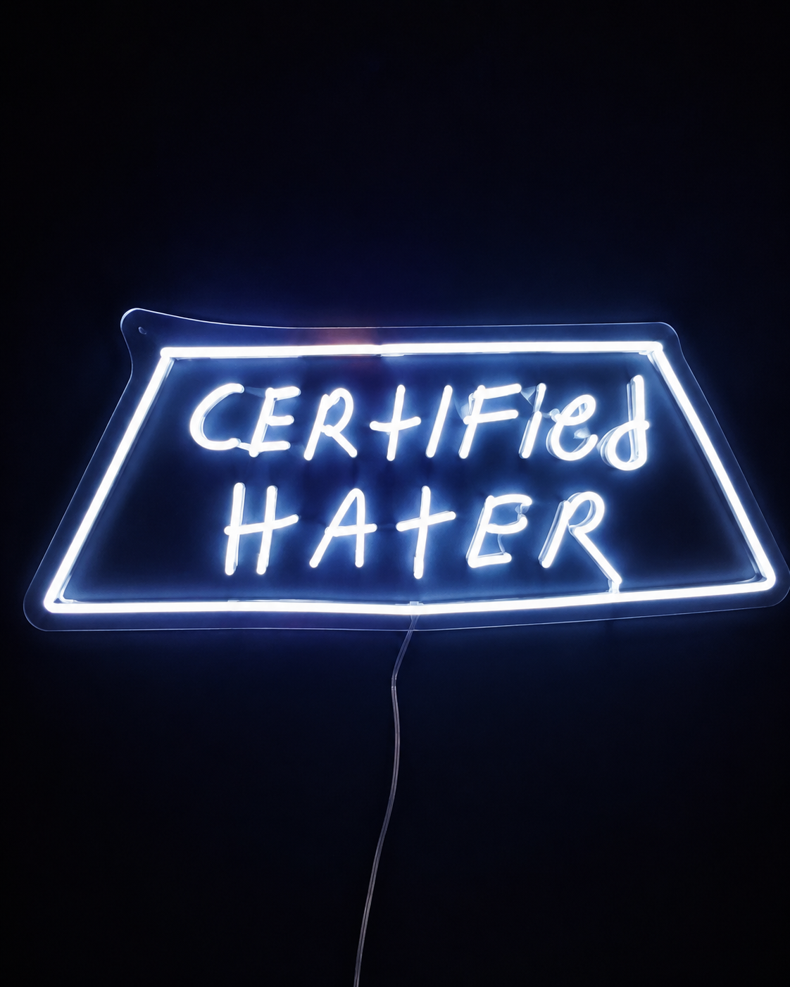 CERTIFIED HATER Custom LED Neon Sign (LED preview)