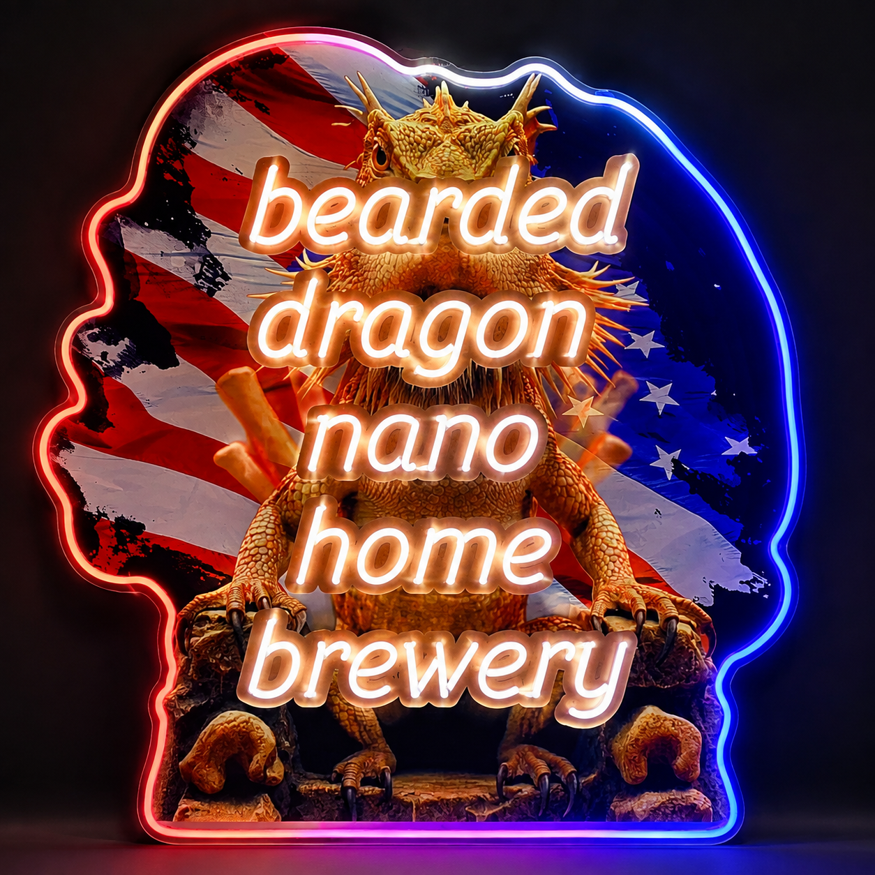 bearded dragon nano home brewery Custom LED Neon Sign (LED preview)