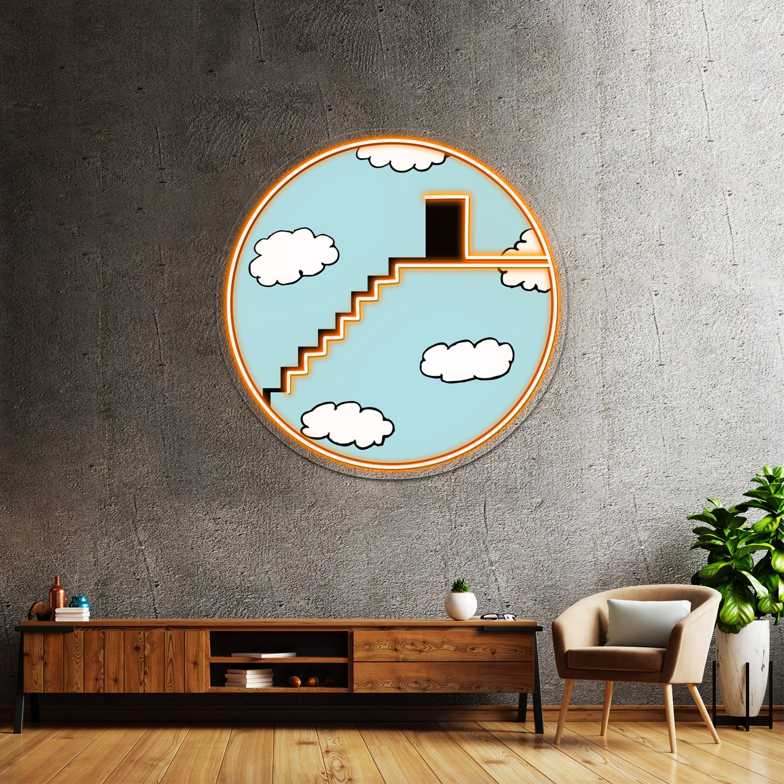 Stairway To The Clouds Artwork Custom Led Signs | Shineneon