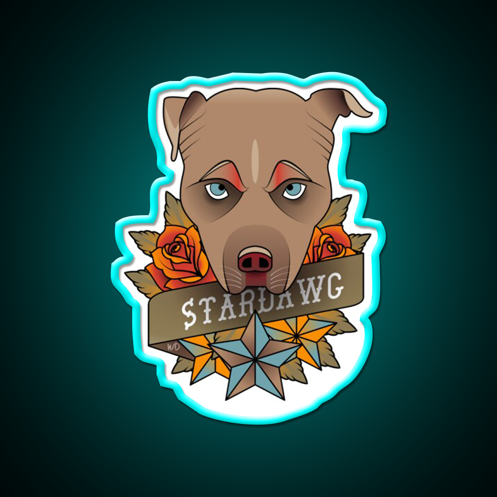 Star Dawg Hemp Inspired Green Leaf Led Neon Sign Rgb Color - Size and dimension reference