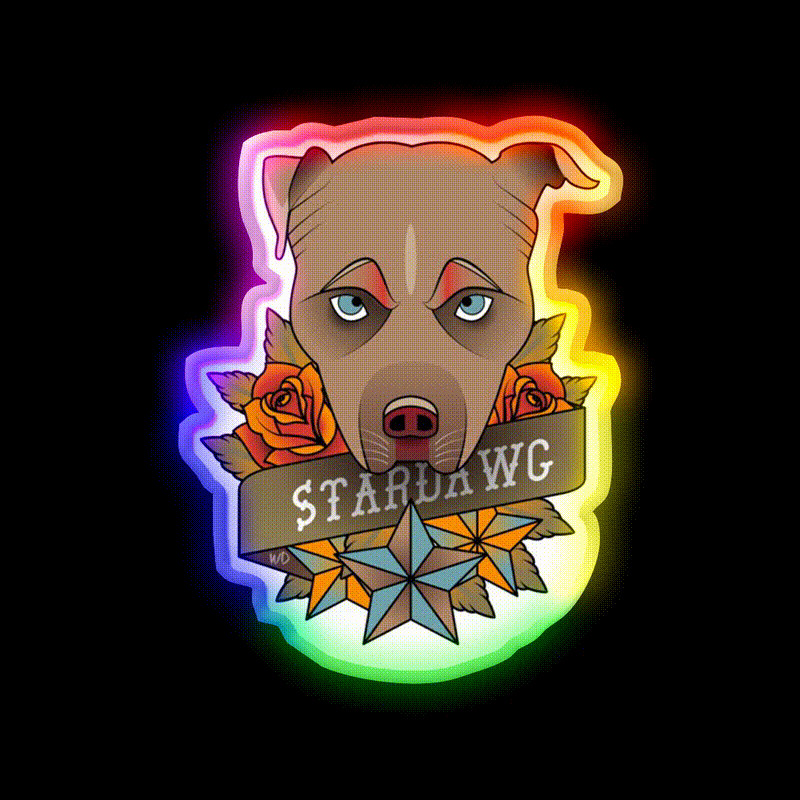 Star Dawg Hemp Inspired Green Leaf Led Neon Sign Rgb Color - LED neon sign close-up detail