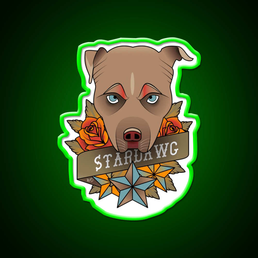 Star Dawg Hemp Inspired Green Leaf Led Neon Sign Rgb Color - Shineneon