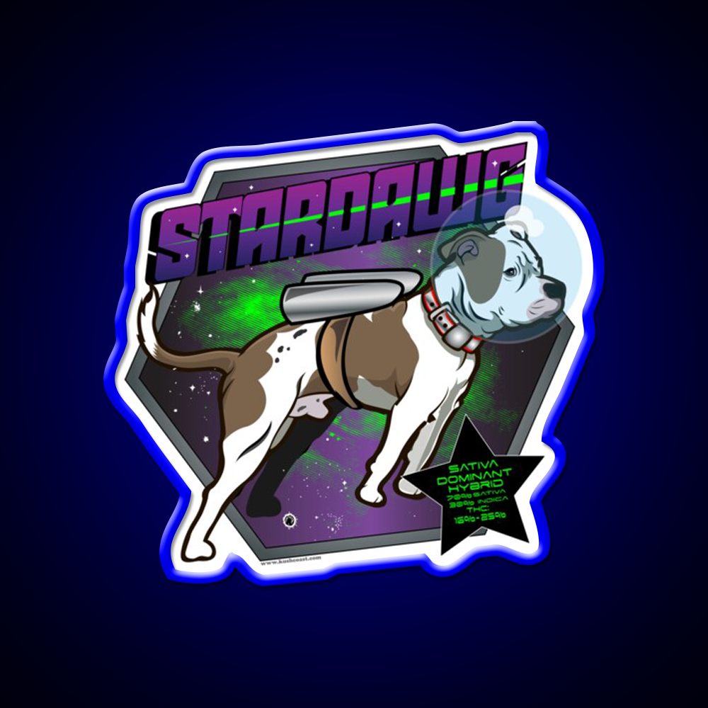 Star Dawg Strain Art Hemp Inspired Green Leaf Led Neon Sign Rgb Color - LED neon sign view 5