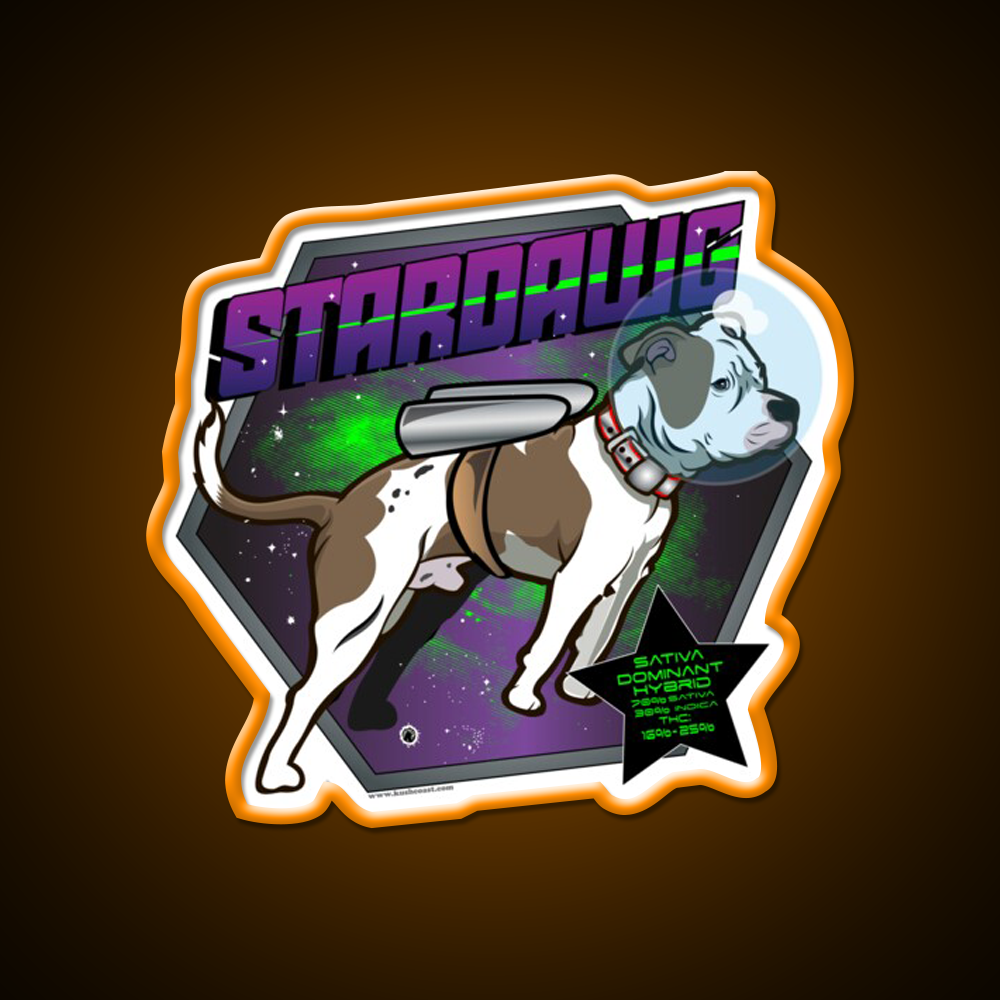 Star Dawg Strain Art Hemp Inspired Green Leaf Led Neon Sign Rgb Color - LED neon sign view 6