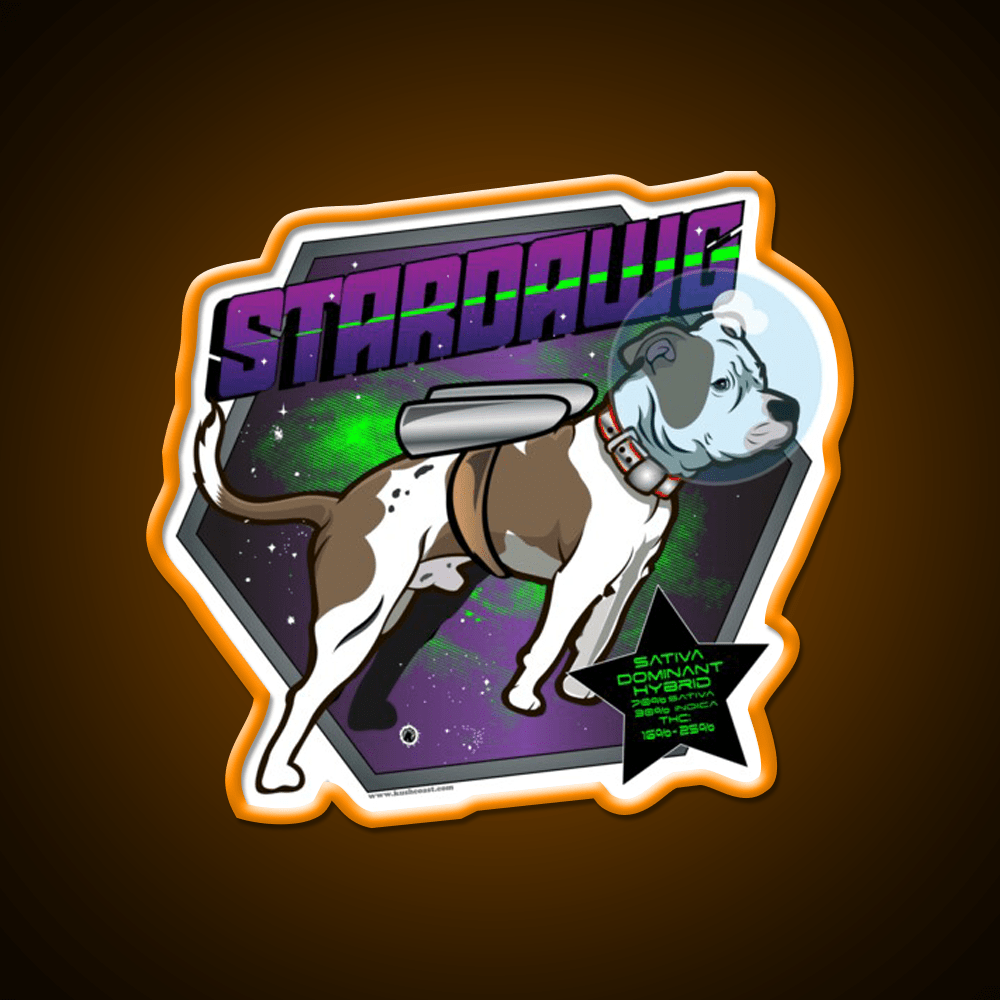 Star Dawg Strain Art Hemp Inspired Green Leaf Led Neon Sign Rgb Color - Shineneon