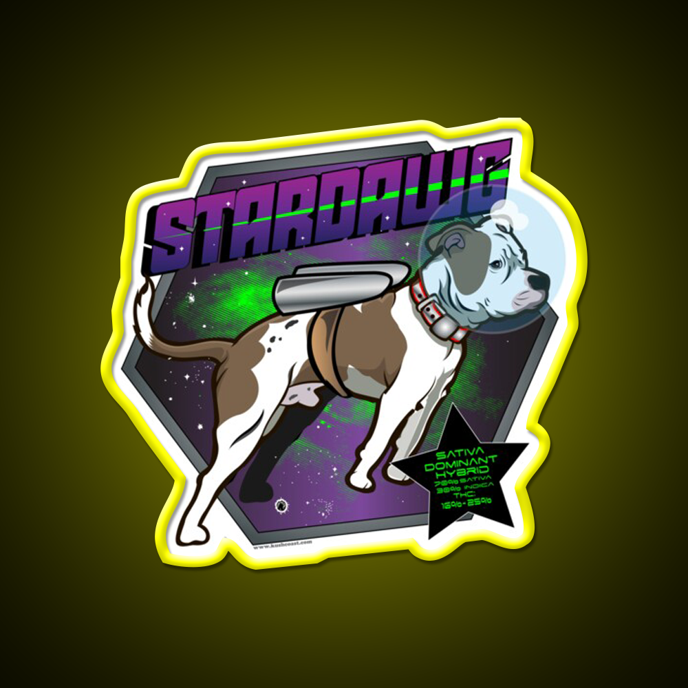 Star Dawg Strain Art Hemp Inspired Green Leaf Led Neon Sign Rgb Color - LED neon sign view 7