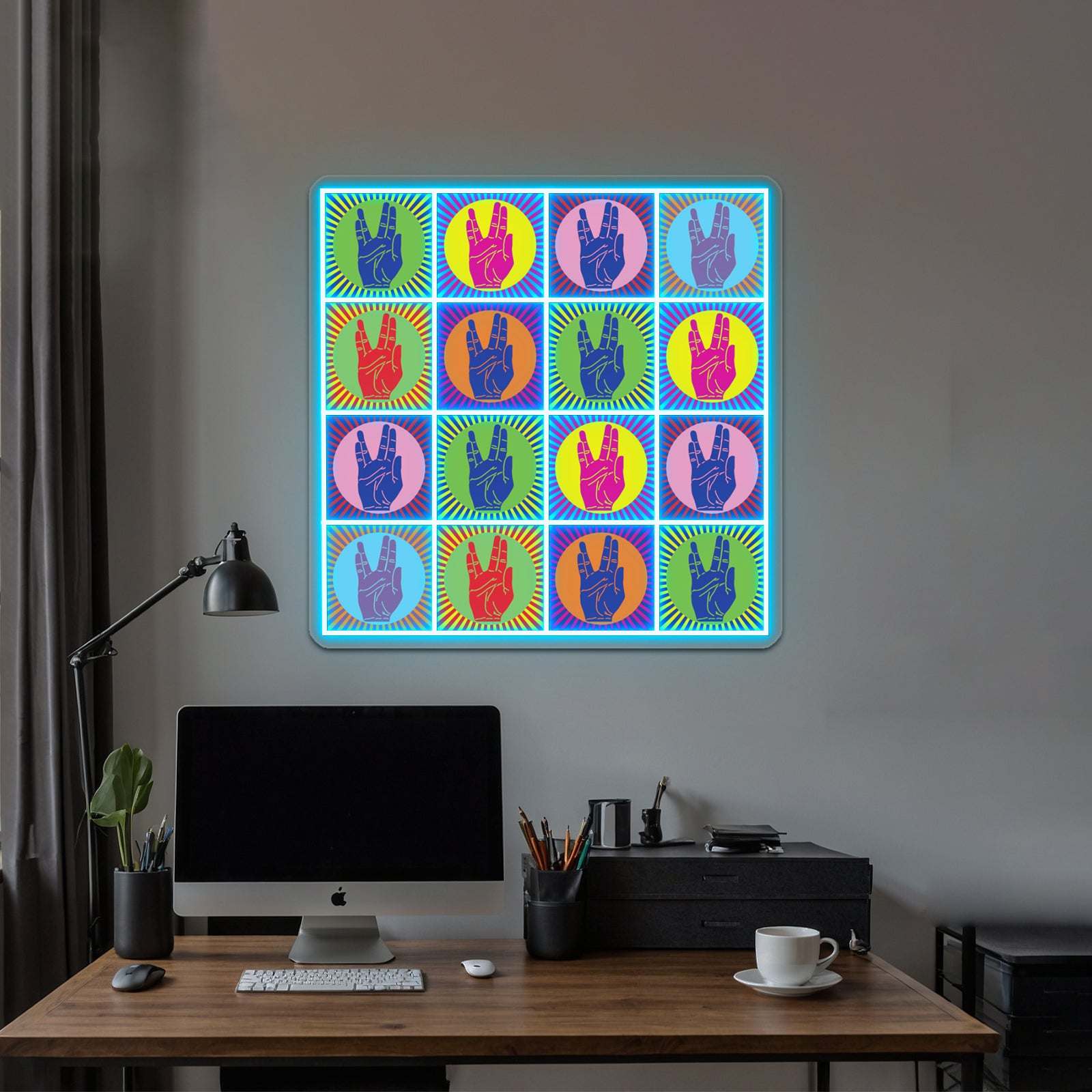 Spock Hand Pop Art 1 Artwork Custom Led Signs | Shineneon