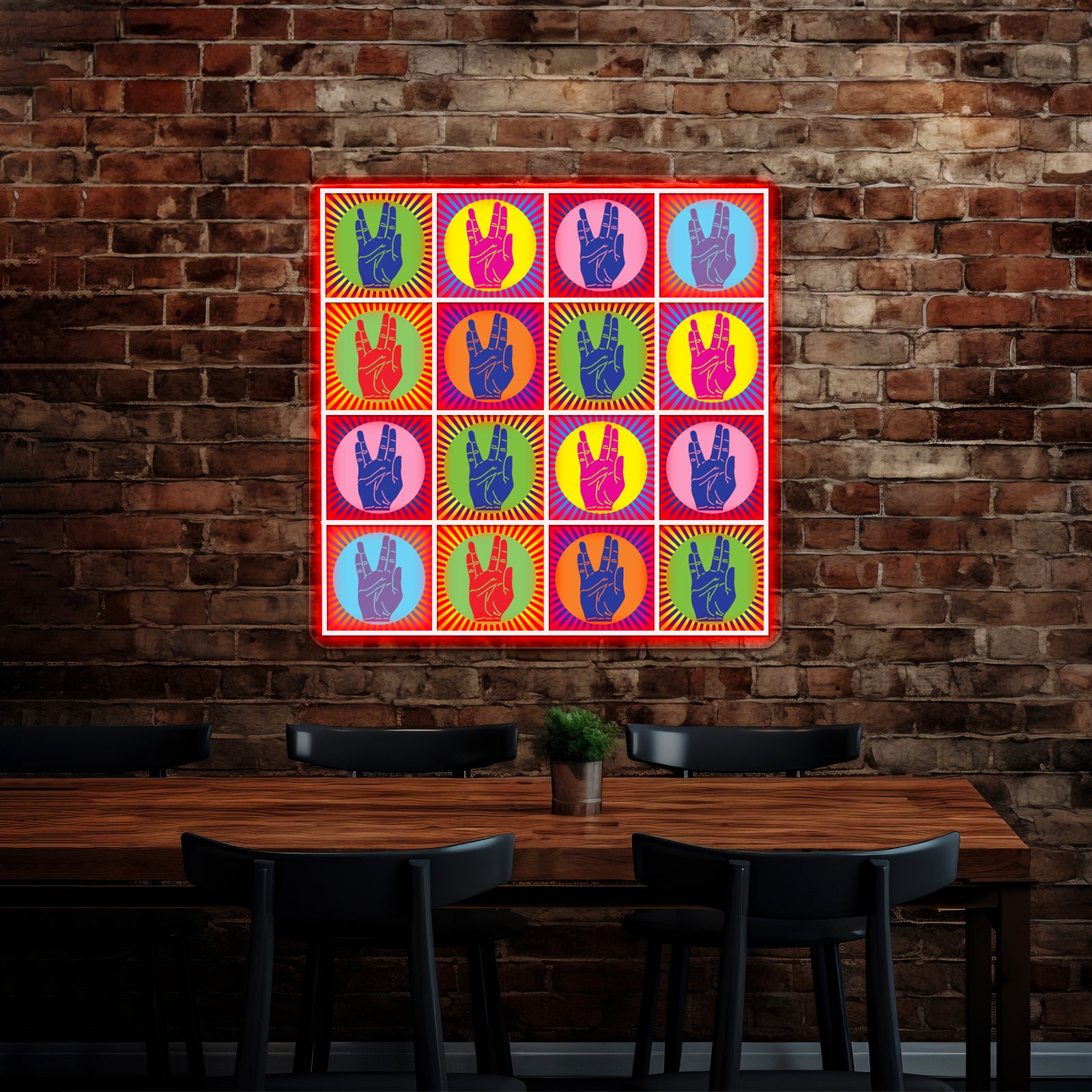 Spock Hand Pop Art 1 Artwork Custom Led Signs | Shineneon