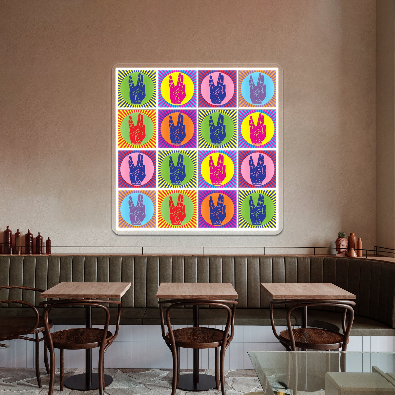 Spock Hand Pop Art 1 Artwork Custom Led Signs | Shineneon