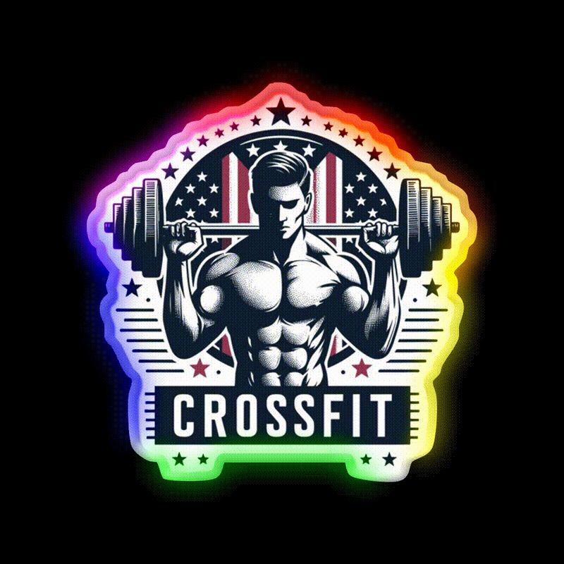 Stars Barbells Gym Fitness Led Neon Sign Rgb Color