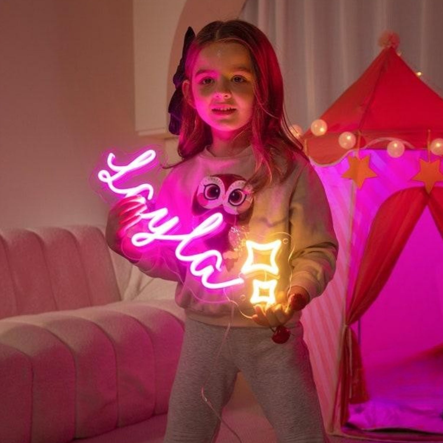 Stars Led Neon Sign With Your Kids Name | Shineneon