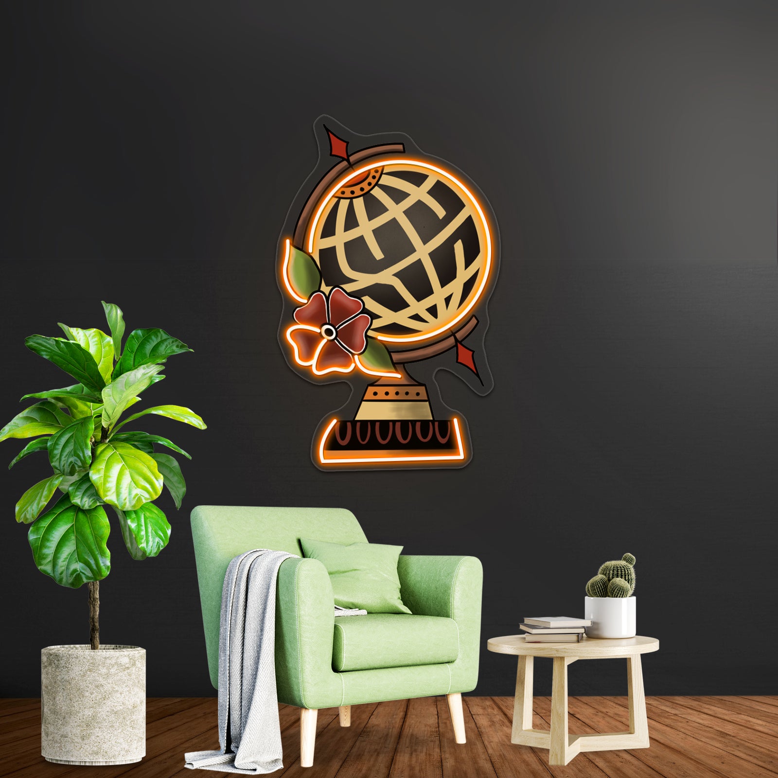 State Champs Around The World And Back Globe Artwork Neon Signs For Sale | Shineneon