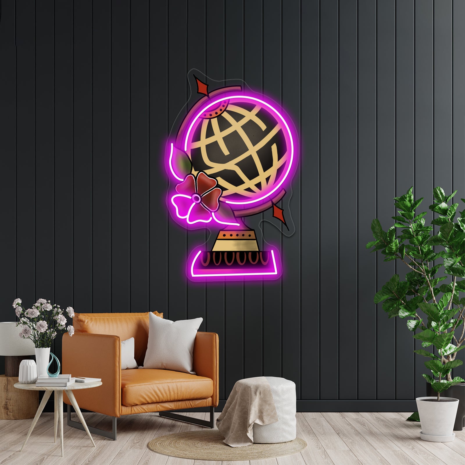 State Champs Around The World And Back Globe Artwork Neon Signs For Sale | Shineneon