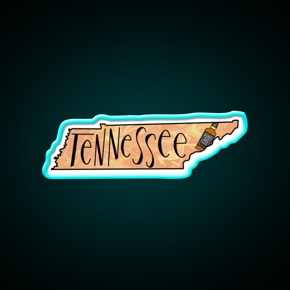 State Of Tennessee With Whiskey Bottle Whiskey Drink Bar Led Neon Sign Rgb Color