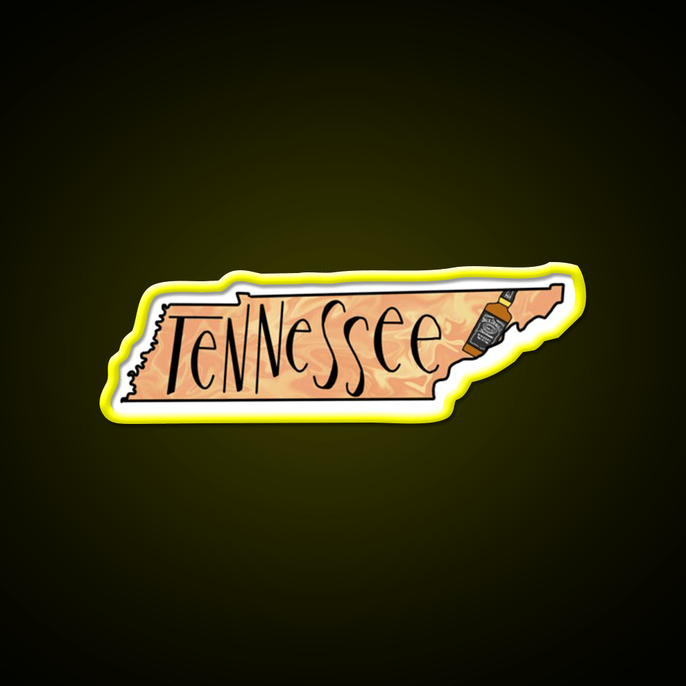 State Of Tennessee With Whiskey Bottle Whiskey Drink Bar Led Neon Sign Rgb Color - Shineneon