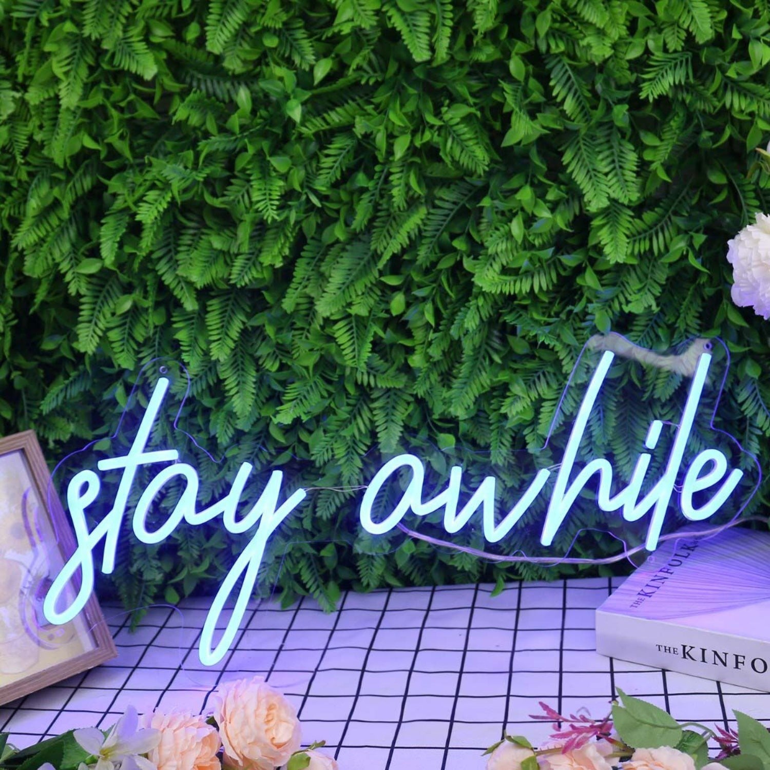 Stay A While Blue Led Neon Sign - Shineneon