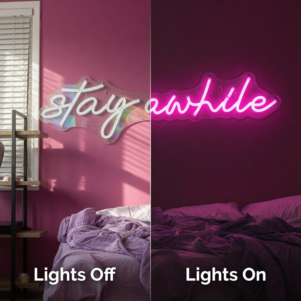 Stay Awhile LED Neon Sign Home Decor - Shineneon