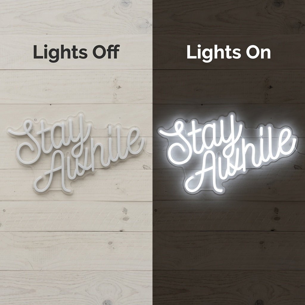 Stay Awhile LED Neon Sign Home Wall Art - Shineneon