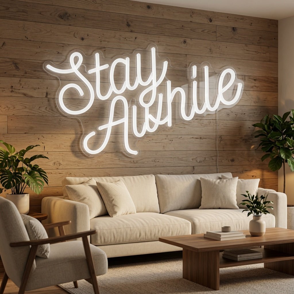 Stay Awhile LED Neon Sign Home Wall Art - Shineneon