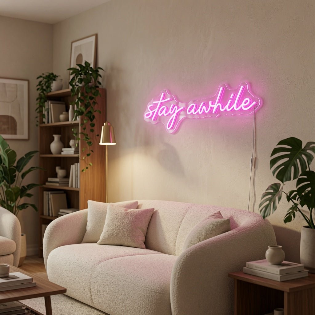 Stay Awhile LED Neon Sign Wall Art - Shineneon