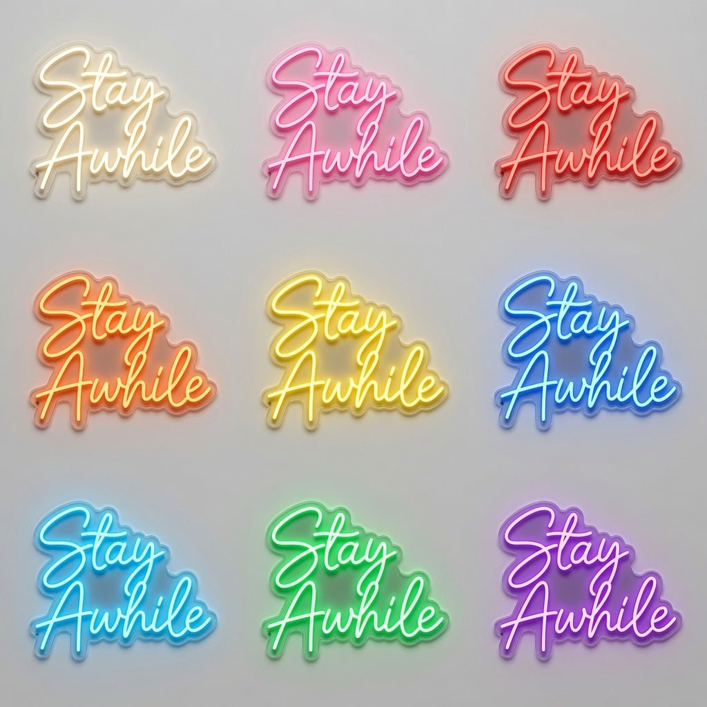 Stay Awhile Mounted LED Neon Sign - Shineneon