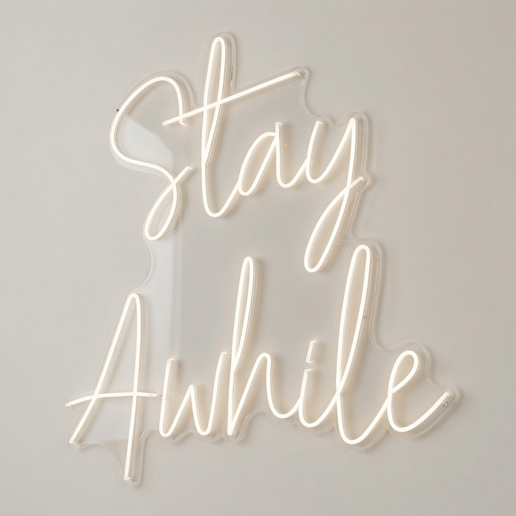 Stay Awhile Wall Decor LED Neon Sign Wall Neon Sign - 01 Original Product Image